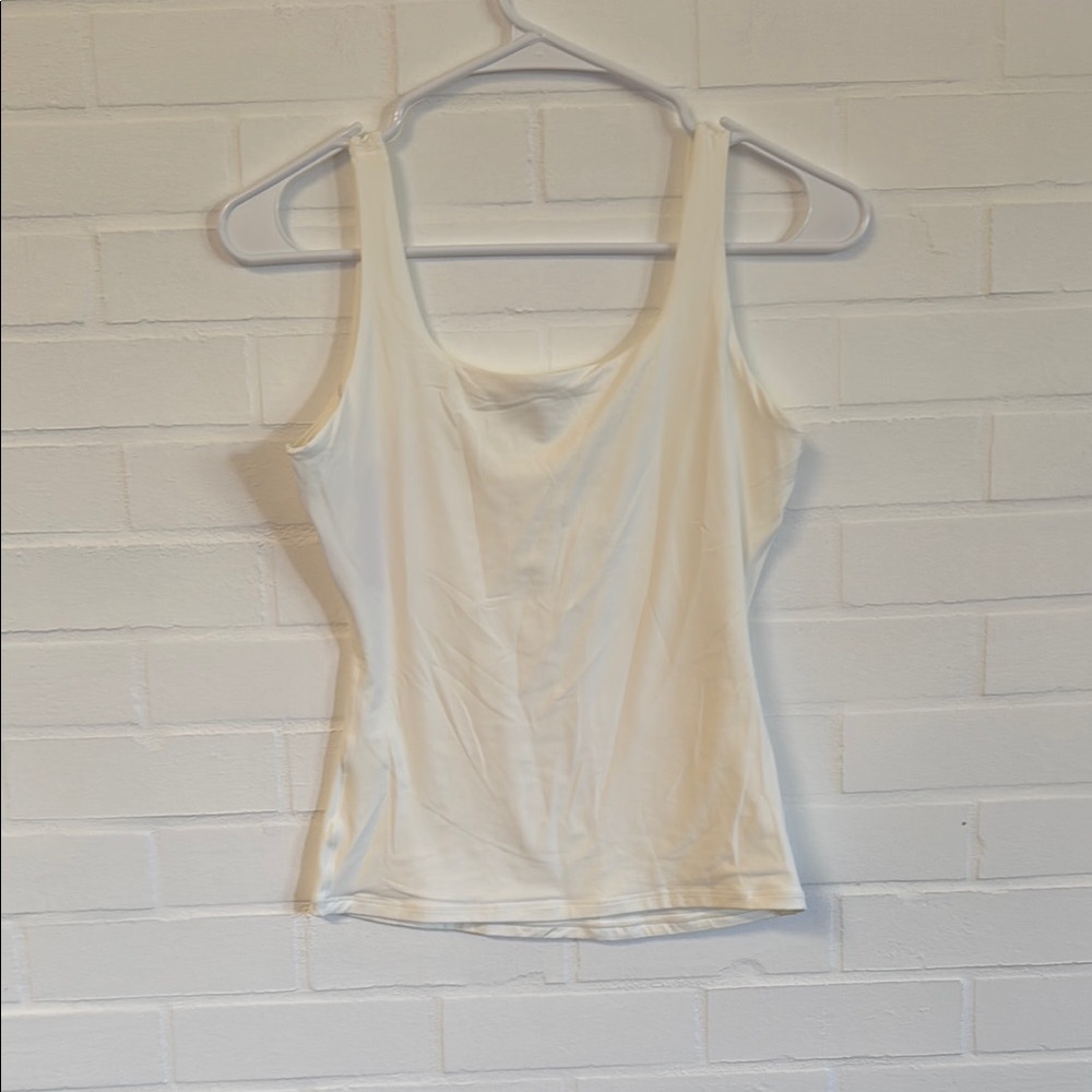 NWT Pumiey Cream Fitted Sleeveless Tank Top